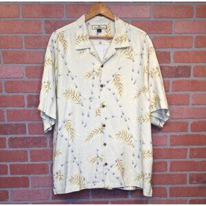 Tommy Bahama Mens XL 100% Silk Bamboo Print Short Sleeve Hawaiian Shirt